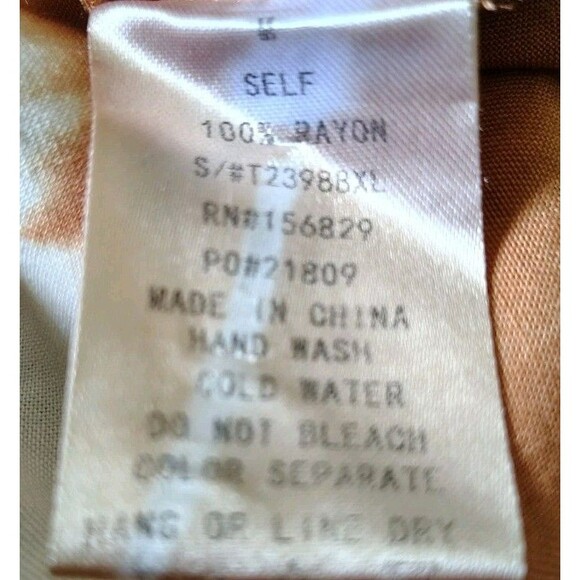 White Birch Women's Blouse Size M Rusty Tie Dye Button Rayon Long Sleeve - Picture 8 of 8